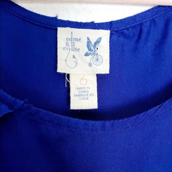 Anthropologie Edme & Esyllte Blue Silk Blouse - Picture 9 of 9